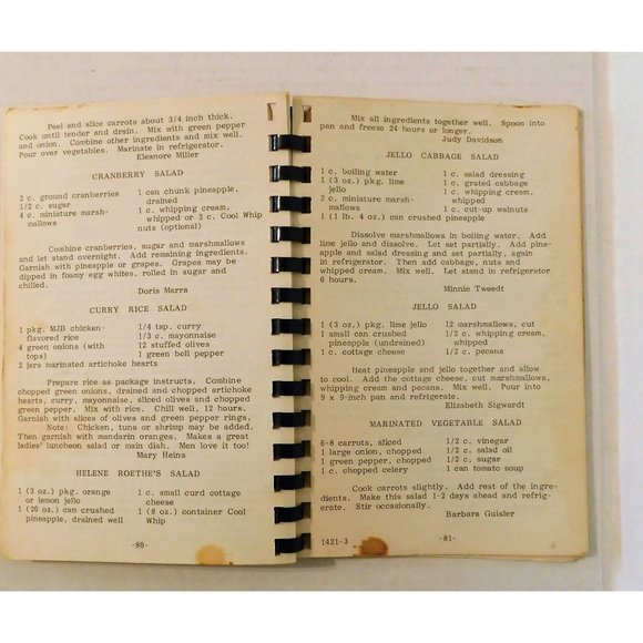 Our Favorite Recipes Cookbook Lutheran Womens Guild Milwaukie 1983 Spiral - Picture 10 of 11